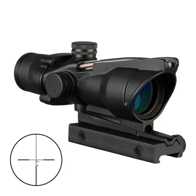 4X32 Hunting Scopes Real Fiber Optics Grenn Red Dot Illuminated Etched Reticle Tactical Optical Sight