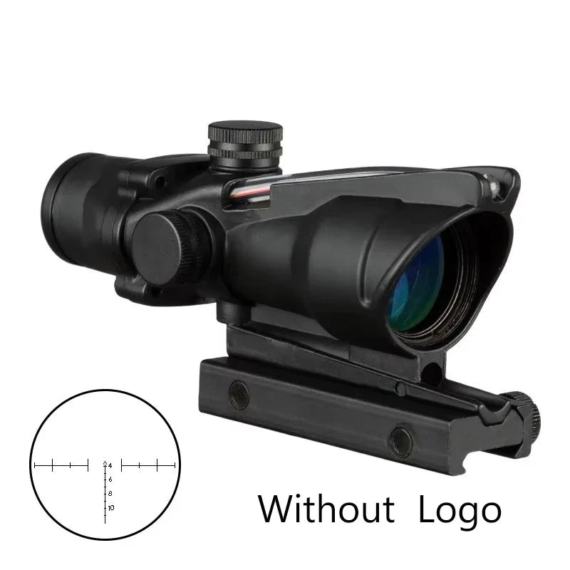 4X32 Hunting Scopes Real Fiber Optics Grenn Red Dot Illuminated Etched Reticle Tactical Optical Sight